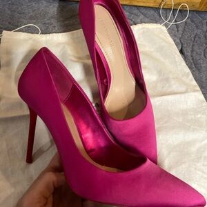 Zara Hot Pink Satin Heels